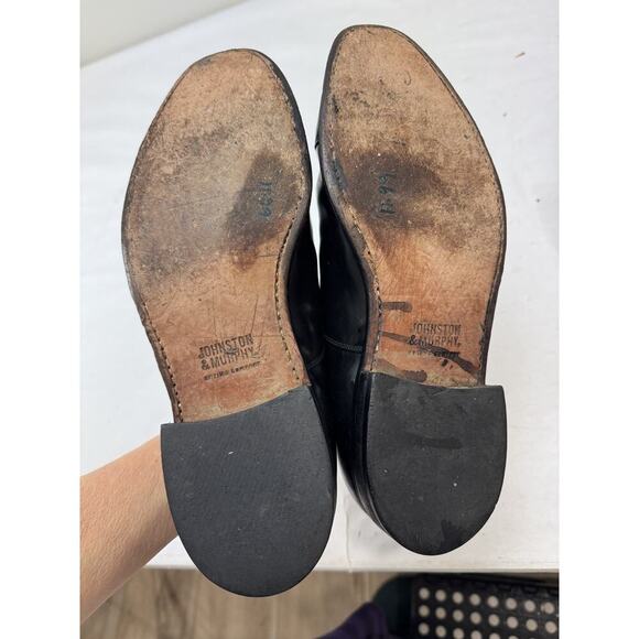 Men's Dress Shoes JOHNSTON & MURPHY Melton OPTIMA 02981 Sz 9.5 D/B Black Leather - Picture 6 of 7